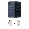 MARSİLYAN™- iPhone 12 Pro Kılıf Atlas Koleksiyonu - Şeffaf Uv Polymer Nano Ekran Koruyucu + Shine Kamera Lens - GD