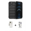 MARSİLYAN™- iPhone 12 Pro Kılıf Atlas Koleksiyonu - Şeffaf Uv Polymer Nano Ekran Koruyucu + Shine Kamera Lens - GD