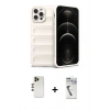 MARSİLYAN™- iPhone 12 Pro Kılıf Atlas Koleksiyonu - Şeffaf Uv Polymer Nano Ekran Koruyucu + Shine Kamera Lens - GD