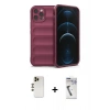 MARSİLYAN™- iPhone 12 Pro Kılıf Atlas Koleksiyonu - Şeffaf Uv Polymer Nano Ekran Koruyucu + Shine Kamera Lens - GD