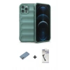 MARSİLYAN™- iPhone 12 Pro Kılıf Atlas Koleksiyonu - Şeffaf Uv Polymer Nano Ekran Koruyucu + Shine Kamera Lens Koruma Cam - GS