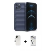MARSİLYAN™- iPhone 12 Pro Kılıf Atlas Koleksiyonu - Şeffaf Uv Polymer Nano Ekran Koruyucu + Shine Kamera Lens - GS