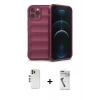 MARSİLYAN™- iPhone 12 Pro Kılıf Atlas Koleksiyonu - Şeffaf Uv Polymer Nano Ekran Koruyucu + Shine Kamera Lens - GS