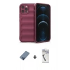 MARSİLYAN™- iPhone 12 Pro Kılıf Atlas Koleksiyonu - Şeffaf Uv Polymer Nano Ekran Koruyucu + Metal Kamera Lens Koruma Cam - MI