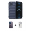 MARSİLYAN™- iPhone 12 Pro Kılıf Atlas Koleksiyonu - Şeffaf Uv Polymer Nano Ekran Koruyucu + Neon Fosforlu Kamera Lens - MI