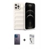 MARSİLYAN™- iPhone 12 Pro Kılıf Atlas Koleksiyonu - Şeffaf Uv Polymer Nano Ekran Koruyucu + Neon Fosforlu Kamera Lens - MI