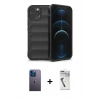 MARSİLYAN™- iPhone 12 Pro Kılıf Atlas Koleksiyonu - Şeffaf Uv Polymer Nano Ekran Koruyucu + Neon Fosforlu Kamera Lens - MI