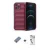 MARSİLYAN™- iPhone 12 Pro Kılıf Atlas Koleksiyonu - Şeffaf Uv Polymer Nano Ekran Koruyucu + Metal Kamera Lens Koruma Cam - GS