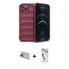 MARSİLYAN™- iPhone 12 Pro Kılıf Atlas Koleksiyonu - Şeffaf Uv Polymer Nano Ekran Koruyucu + Rainbow Kamera Lens Koruma Cam - GD