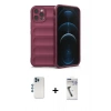 MARSİLYAN™- iPhone 12 Pro Kılıf Atlas Koleksiyonu - Şeffaf Uv Polymer Nano Ekran Koruyucu + Shine Kamera Lens - MI