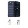 MARSİLYAN™- iPhone 12 Pro Kılıf Atlas Koleksiyonu - Şeffaf Uv Polymer Nano Ekran Koruyucu + Shine Kamera Lens - MI