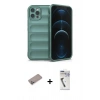 MARSİLYAN™- iPhone 12 Pro Kılıf Atlas Koleksiyonu - Şeffaf Uv Polymer Nano Ekran Koruyucu + Shine Kamera Lens Koruma Cam - SABE