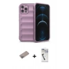 MARSİLYAN™- iPhone 12 Pro Kılıf Atlas Koleksiyonu - Şeffaf Uv Polymer Nano Ekran Koruyucu + Shine Kamera Lens Koruma Cam - SABE