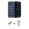 MARSİLYAN™- iPhone 12 Pro Kılıf Atlas Koleksiyonu - Şeffaf Uv Polymer Nano Ekran Koruyucu + Shine Kamera Lens Koruma Cam - SABE