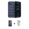 MARSİLYAN™- iPhone 12 Pro Kılıf Atlas Koleksiyonu - Şeffaf Uv Polymer Nano Ekran Koruyucu + Neon Fosforlu Kamera Lens - YL
