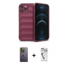 MARSİLYAN™- iPhone 12 Pro Kılıf Atlas Koleksiyonu - Şeffaf Uv Polymer Nano Ekran Koruyucu + Neon Fosforlu Kamera Lens - YL