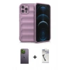 MARSİLYAN™- iPhone 12 Pro Kılıf Atlas Koleksiyonu - Şeffaf Uv Polymer Nano Ekran Koruyucu + Neon Fosforlu Kamera Lens - YL