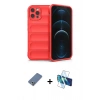 MARSİLYAN™- iPhone 12 Pro Kılıf Atlas Koleksiyonu - Siyah 3D Antistatik Seramik Nano Ekran Koruyucu + Metal Kamera Lens Koruma Cam - AKYL