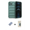 MARSİLYAN™- iPhone 12 Pro Kılıf Atlas Koleksiyonu - Siyah 6D Mat Seramik Hayalet Nano Ekran Koruyucu + Metal Kamera Lens Koruma Cam - KUYL