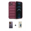 MARSİLYAN™- iPhone 12 Pro Kılıf Atlas Koleksiyonu - Siyah 6D Mat Seramik Hayalet Nano Ekran Koruyucu + Neon Fosforlu Kamera Lens - SI