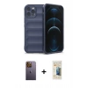 MARSİLYAN™- iPhone 12 Pro Kılıf Atlas Koleksiyonu - Siyah 6D Mat Seramik Hayalet Nano Ekran Koruyucu + Neon Fosforlu Kamera Lens - SI