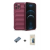 MARSİLYAN™- iPhone 12 Pro Kılıf Atlas Koleksiyonu - Siyah 6D Mat Seramik Hayalet Nano Ekran Koruyucu + Shine Kamera Lens Koruma Cam - SH