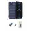 MARSİLYAN™- iPhone 12 Pro Kılıf Atlas Koleksiyonu - Siyah 6D Mat Seramik Hayalet Nano Ekran Koruyucu + Shine Kamera Lens Koruma Cam - SH