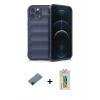 MARSİLYAN™- iPhone 12 Pro Kılıf Atlas Koleksiyonu - Siyah Polymer Nano Ekran Koruyucu + Siyah Shine Kamera Lens Koruma Cam