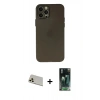 MARSİLYAN™- iPhone 12 Pro Kılıf Atlas Minimal Prime - Şeffaf 360 Full Body Arka Koruyucu + Rainbow Kamera Lens Koruma Cam - GD