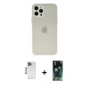 MARSİLYAN™- iPhone 12 Pro Kılıf Atlas Minimal Prime - Şeffaf 360 Full Body Arka Koruyucu + Shine Kamera Lens - MI