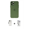 MARSİLYAN™- iPhone 12 Pro Kılıf Atlas Minimal Prime - Şeffaf Uv Polymer Nano Ekran Koruyucu + Shine Kamera Lens - GS