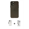 MARSİLYAN™- iPhone 12 Pro Kılıf Atlas Minimal Prime - Şeffaf Uv Polymer Nano Ekran Koruyucu + Shine Kamera Lens - GS