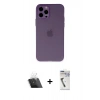 MARSİLYAN™- iPhone 12 Pro Kılıf Atlas Minimal Prime - Şeffaf Uv Polymer Nano Ekran Koruyucu + Kamera Lens Koruma Cam - SF