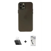 MARSİLYAN™- iPhone 12 Pro Kılıf Atlas Minimal Prime - Şeffaf Uv Polymer Nano Ekran Koruyucu + Kamera Lens Koruma Cam - SF