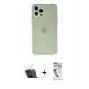 MARSİLYAN™- iPhone 12 Pro Kılıf Atlas Minimal Prime - Şeffaf Uv Polymer Nano Ekran Koruyucu + Kamera Lens Koruma Cam - SF