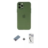 MARSİLYAN™- iPhone 12 Pro Kılıf Atlas Minimal Prime - Şeffaf Uv Polymer Nano Ekran Koruyucu + Metal Kamera Lens Koruma Cam - KI