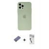 MARSİLYAN™- iPhone 12 Pro Kılıf Atlas Minimal Prime - Şeffaf Uv Polymer Nano Ekran Koruyucu + Metal Kamera Lens Koruma Cam - GD