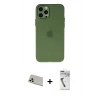 MARSİLYAN™- iPhone 12 Pro Kılıf Atlas Minimal Prime - Şeffaf Uv Polymer Nano Ekran Koruyucu + Rainbow Kamera Lens Koruma Cam - GD