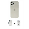 MARSİLYAN™- iPhone 12 Pro Kılıf Atlas Minimal Prime - Şeffaf Uv Polymer Nano Ekran Koruyucu + Shine Kamera Lens - MI