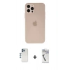 MARSİLYAN™- iPhone 12 Pro Kılıf Atlas Minimal Prime - Şeffaf Uv Polymer Nano Ekran Koruyucu + Shine Kamera Lens - MI