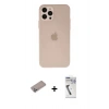 MARSİLYAN™- iPhone 12 Pro Kılıf Atlas Minimal Prime - Şeffaf Uv Polymer Nano Ekran Koruyucu + Shine Kamera Lens Koruma Cam - SABE