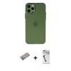 MARSİLYAN™- iPhone 12 Pro Kılıf Atlas Minimal Prime - Şeffaf Uv Polymer Nano Ekran Koruyucu + Shine Kamera Lens Koruma Cam - SABE