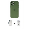 MARSİLYAN™- iPhone 12 Pro Kılıf Atlas Minimal Prime - Şeffaf Uv Polymer Nano Ekran Koruyucu + Shine Kamera Lens - MI