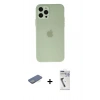 MARSİLYAN™- iPhone 12 Pro Kılıf Atlas Minimal Prime - Şeffaf Uv Polymer Nano Ekran Koruyucu + Renkli Kamera Lens Koruma Cam - YL