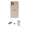 MARSİLYAN™- iPhone 12 Pro Kılıf Atlas Minimal Prime - Şeffaf Uv Polymer Nano Ekran Koruyucu + Renkli Kamera Lens Koruma Cam - YL