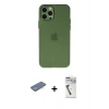 MARSİLYAN™- iPhone 12 Pro Kılıf Atlas Minimal Prime - Şeffaf Uv Polymer Nano Ekran Koruyucu + Renkli Kamera Lens Koruma Cam - YL
