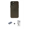 MARSİLYAN™- iPhone 12 Pro Kılıf Atlas Minimal Prime - Şeffaf Uv Polymer Nano Ekran Koruyucu + Renkli Kamera Lens Koruma Cam - YL