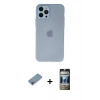 MARSİLYAN™- iPhone 12 Pro Kılıf Atlas Minimal Prime - Siyah 34D Hayalet Izgaralı Cam + Shine Kamera Lens Koruma Cam - GI