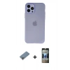MARSİLYAN™- iPhone 12 Pro Kılıf Atlas Minimal Prime - Siyah 34D Hayalet Izgaralı Cam + Metal Kamera Lens Koruma Cam - MR