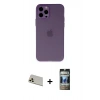 MARSİLYAN™- iPhone 12 Pro Kılıf Atlas Minimal Prime - Siyah 34D Hayalet Izgaralı Cam + Rainbow Kamera Lens Koruma Cam - GD